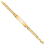 14k Polished Solid Chain/Solid Plate Curb Link 37x9mm Plate 7 inch ID Bracelet LID82