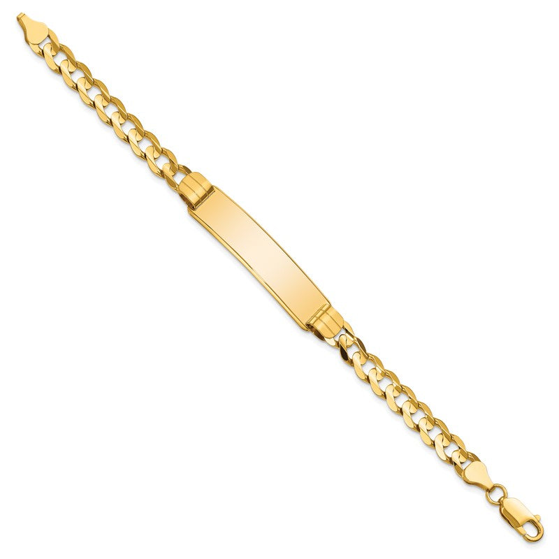 14k Polished Solid Chain/Solid Plate Curb Link 37x9mm Plate 7 inch ID Bracelet LID82