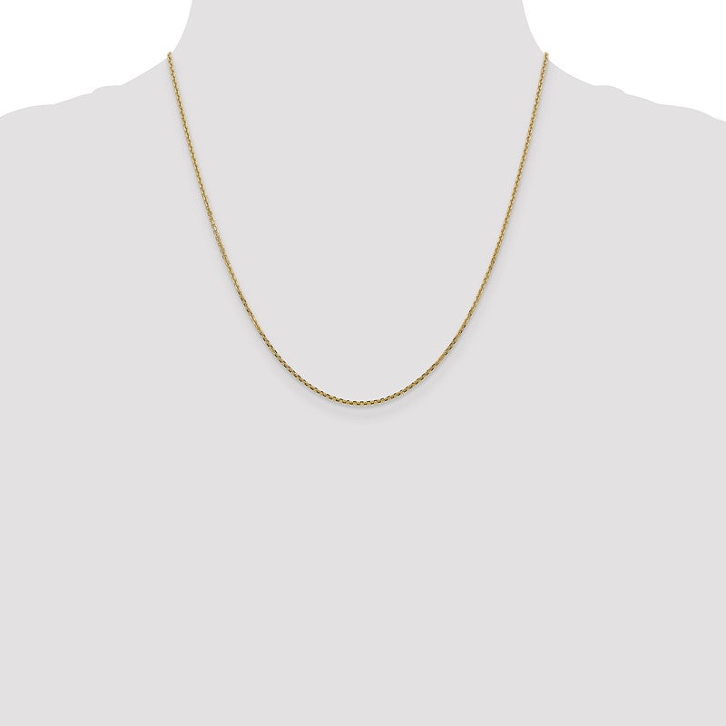 14K 14 inch 1.45mm Solid Diamond-cut Cable with Lobster Clasp Chain PEN140