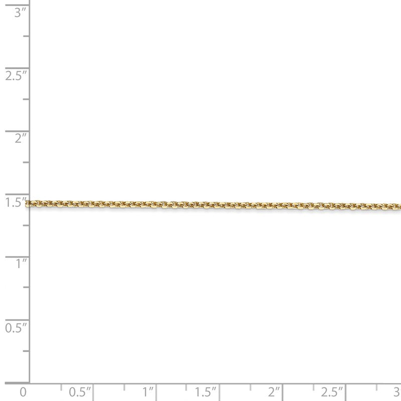 14K 14 inch 1.45mm Solid Diamond-cut Cable with Lobster Clasp Chain PEN140