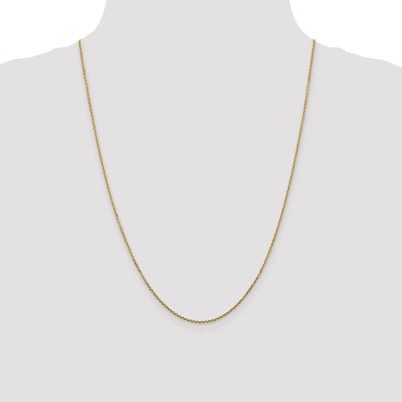 14K 14 inch 1.45mm Solid Diamond-cut Cable with Lobster Clasp Chain PEN140