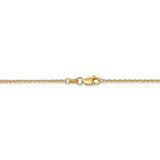 14K 14 inch 1.45mm Solid Diamond-cut Cable with Lobster Clasp Chain PEN140