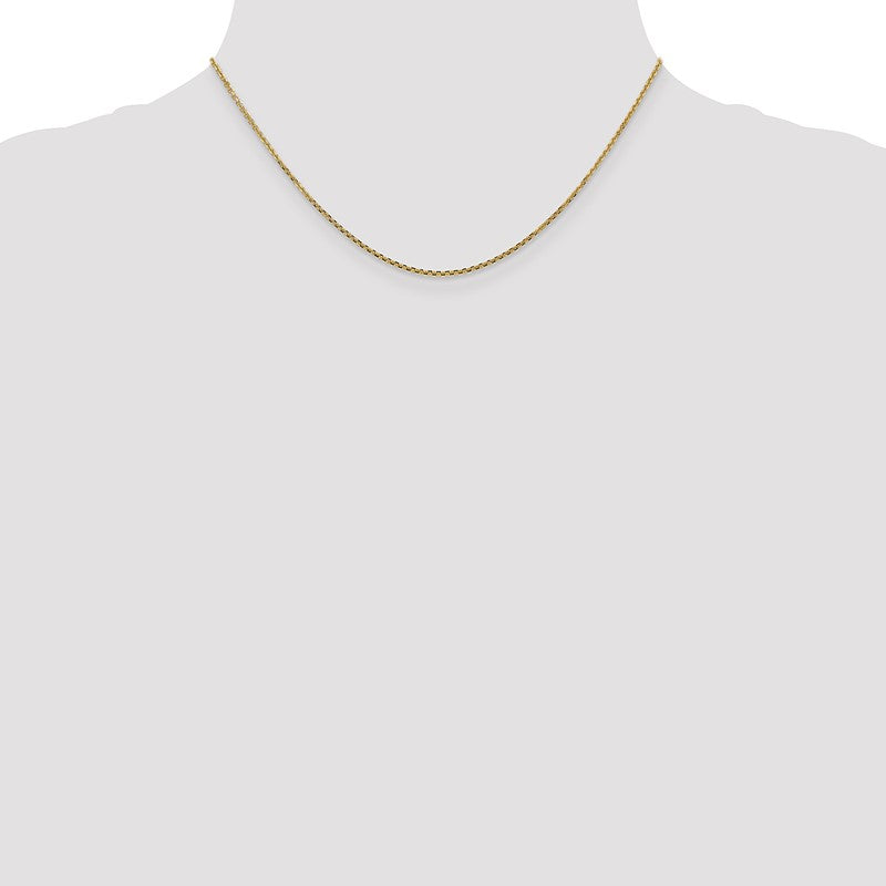 14K 14 inch 1.45mm Solid Diamond-cut Cable with Lobster Clasp Chain PEN140