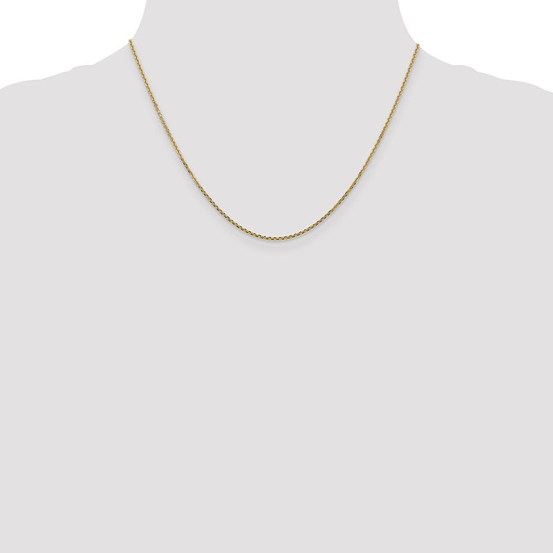 14K 14 inch 1.45mm Solid Diamond-cut Cable with Lobster Clasp Chain PEN140