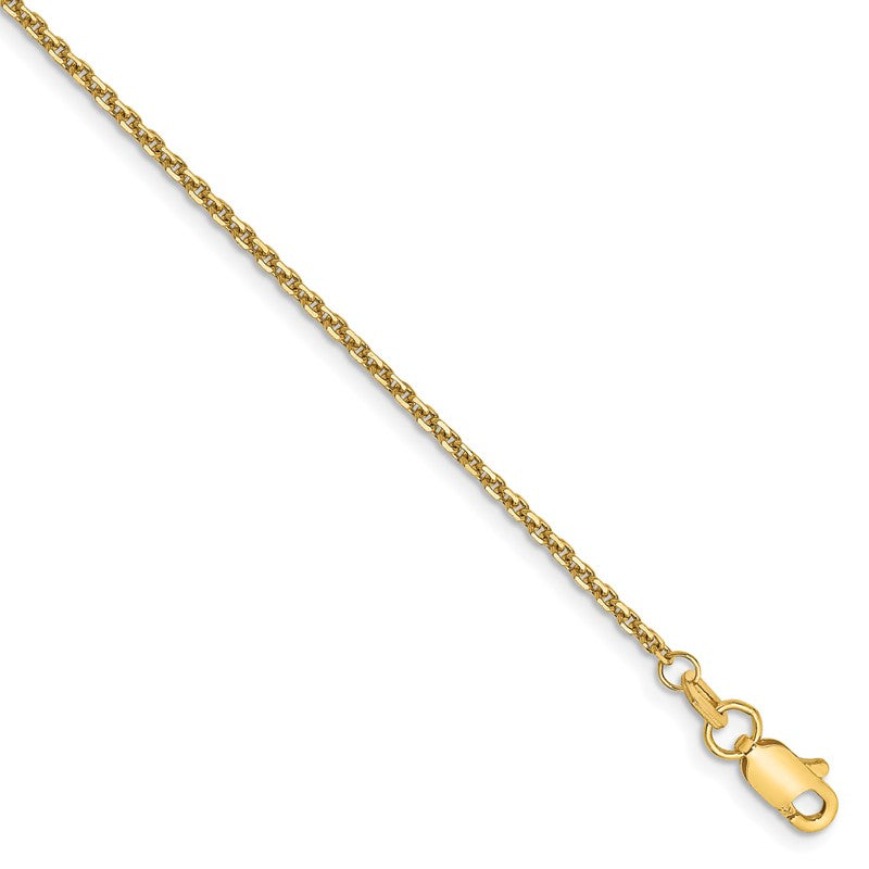 14K 14 inch 1.45mm Solid Diamond-cut Cable with Lobster Clasp Chain PEN140
