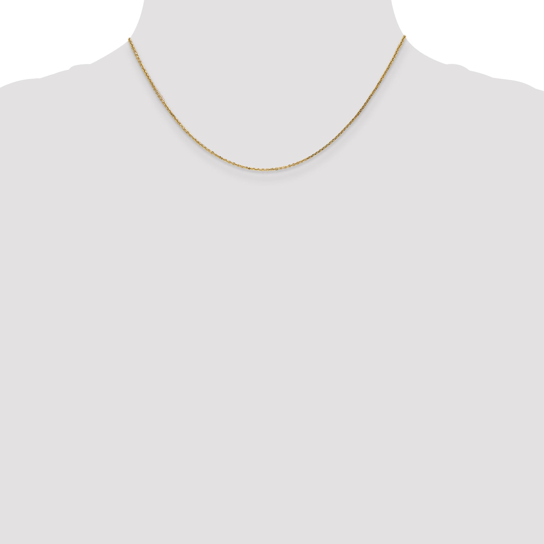 14K 14 inch .95mm Diamond-cut Cable with Lobster Clasp Chain PEN17