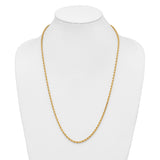 14K 26 inch 3.25mm Diamond-cut Rope with Lobster Clasp Chain 024L