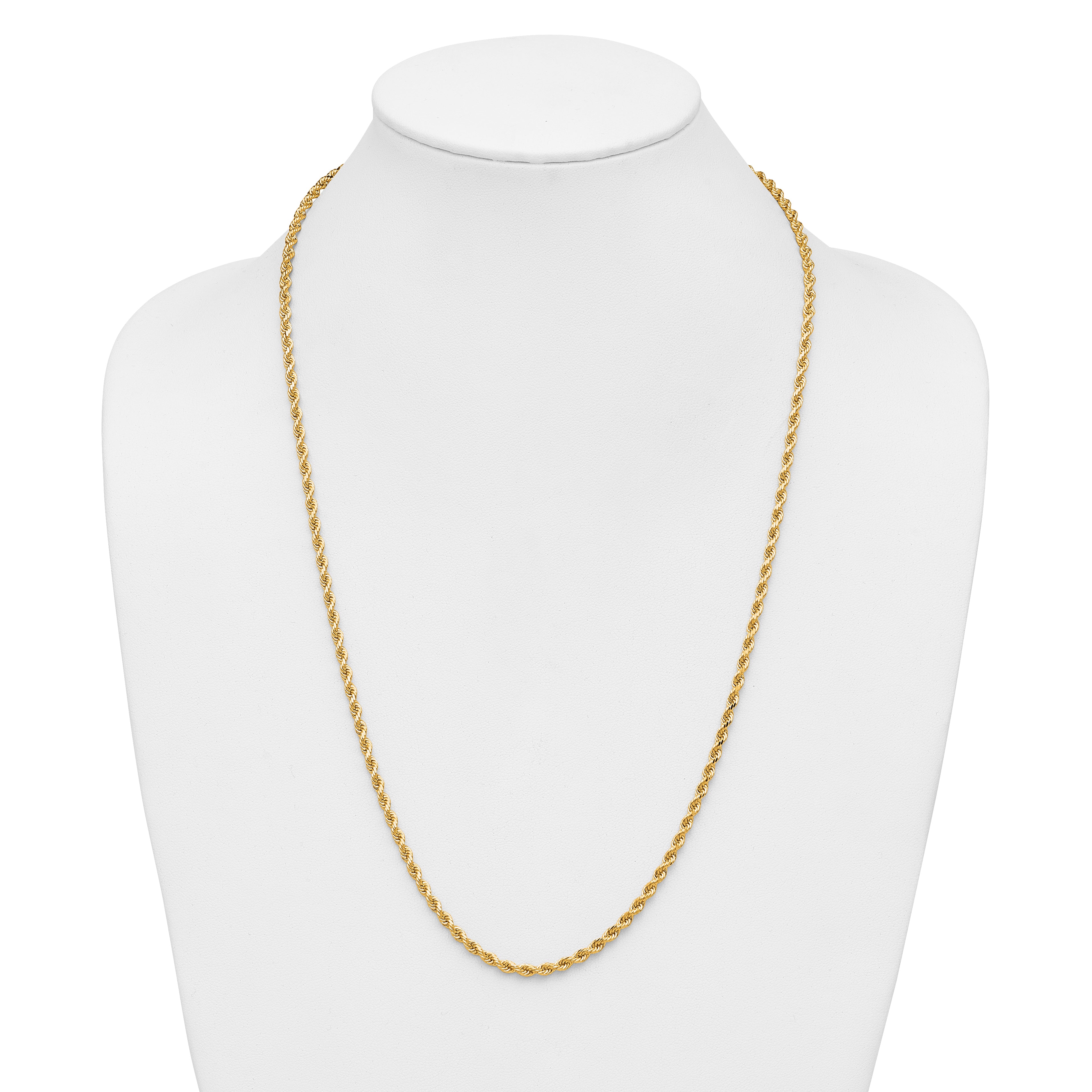 14K 26 inch 3.25mm Diamond-cut Rope with Lobster Clasp Chain 024L