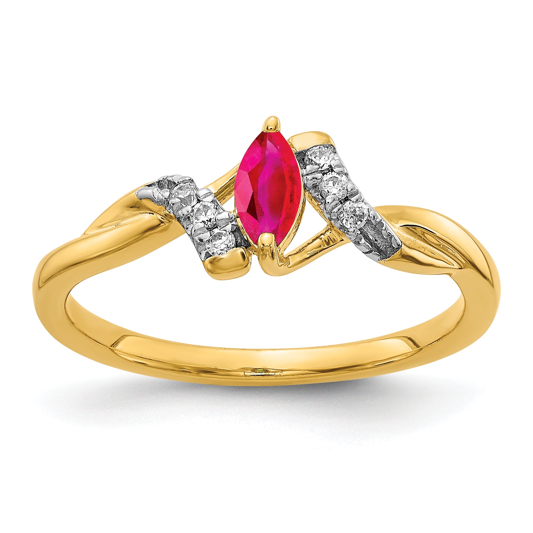14k Diamond and Marquise Ruby Ring RM5753