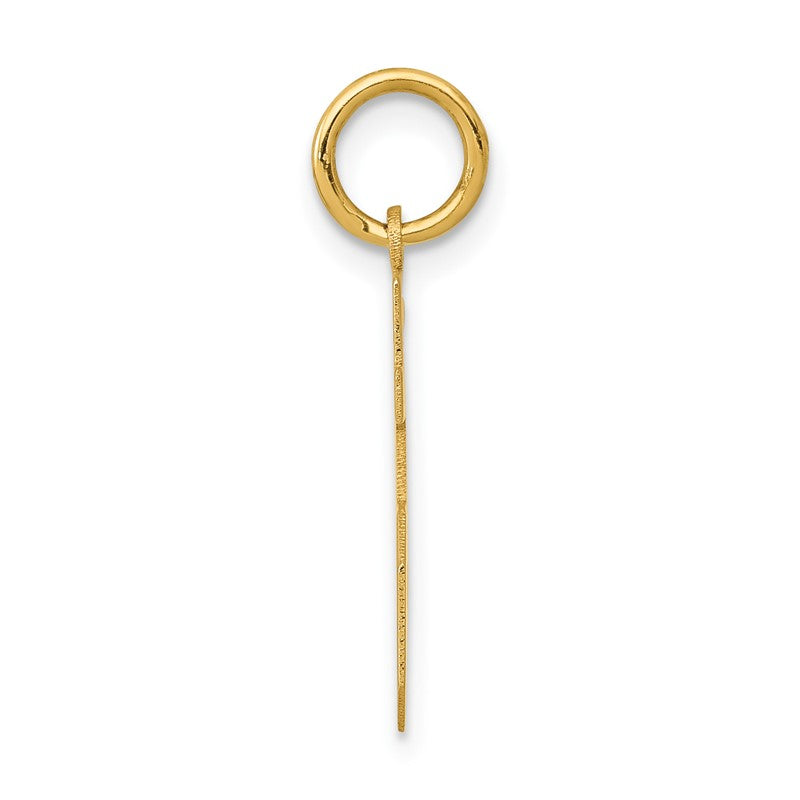 14k Small Polished Number 15 Charm LS15