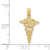 14k Caduceus Pendant D1236