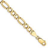 14K 26 inch 5.75mm Semi-Solid Figaro with Lobster Clasp Chain BC95