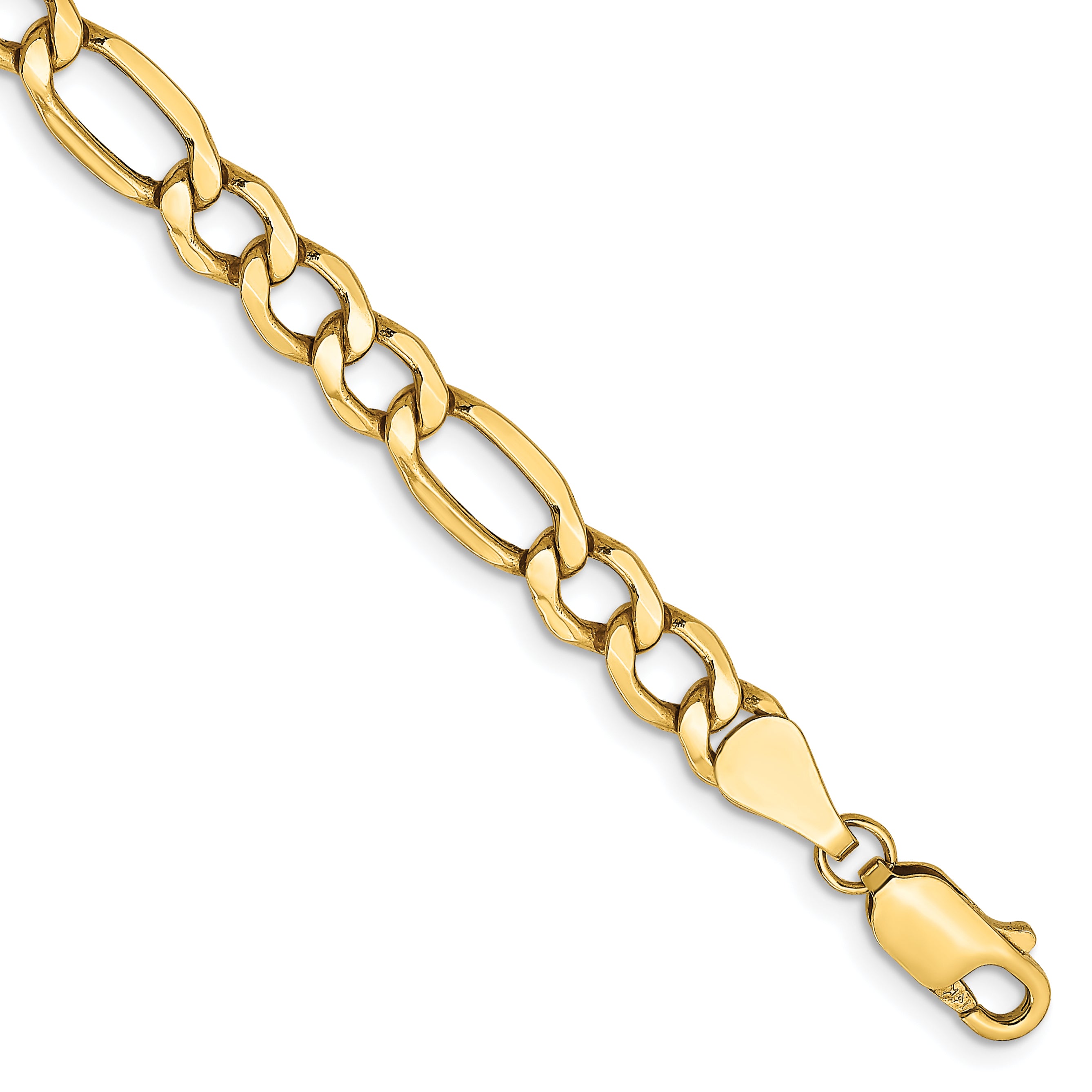 14K 26 inch 5.75mm Semi-Solid Figaro with Lobster Clasp Chain BC95