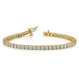 14k Complete 3.92 carat Round AAA Diamond 4-prong 7 inch Tennis Bracelet X602AAA