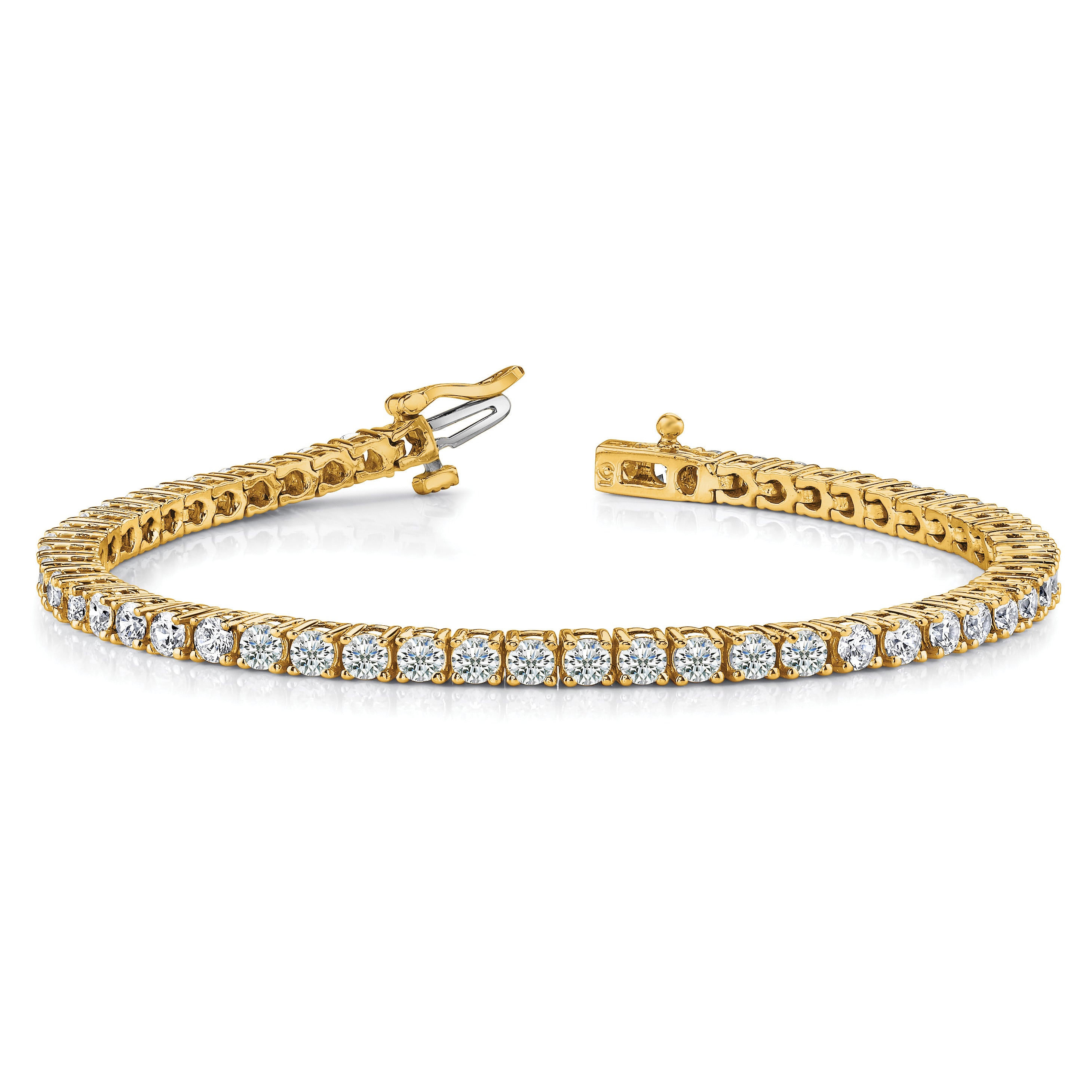 14k Complete 3.92 carat Round AAA Diamond 4-prong 7 inch Tennis Bracelet X602AAA