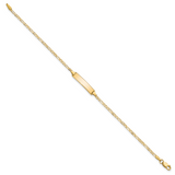14k Polished Solid Chain/Solid Plate Flat Figaro Link 19.5x4.5mm Plate 7 inch ID Bracelet LID72
