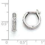 14k White Gold Diamond Fascination Diamond Dust/Accent 2x13mm Round Hinged Hoop Earrings DF169