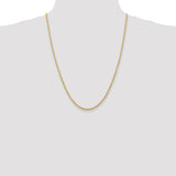 14K 10 Inch 2.25mm Diamond-cut Quadruple Rope Lobster Clasp Anklet QTR018