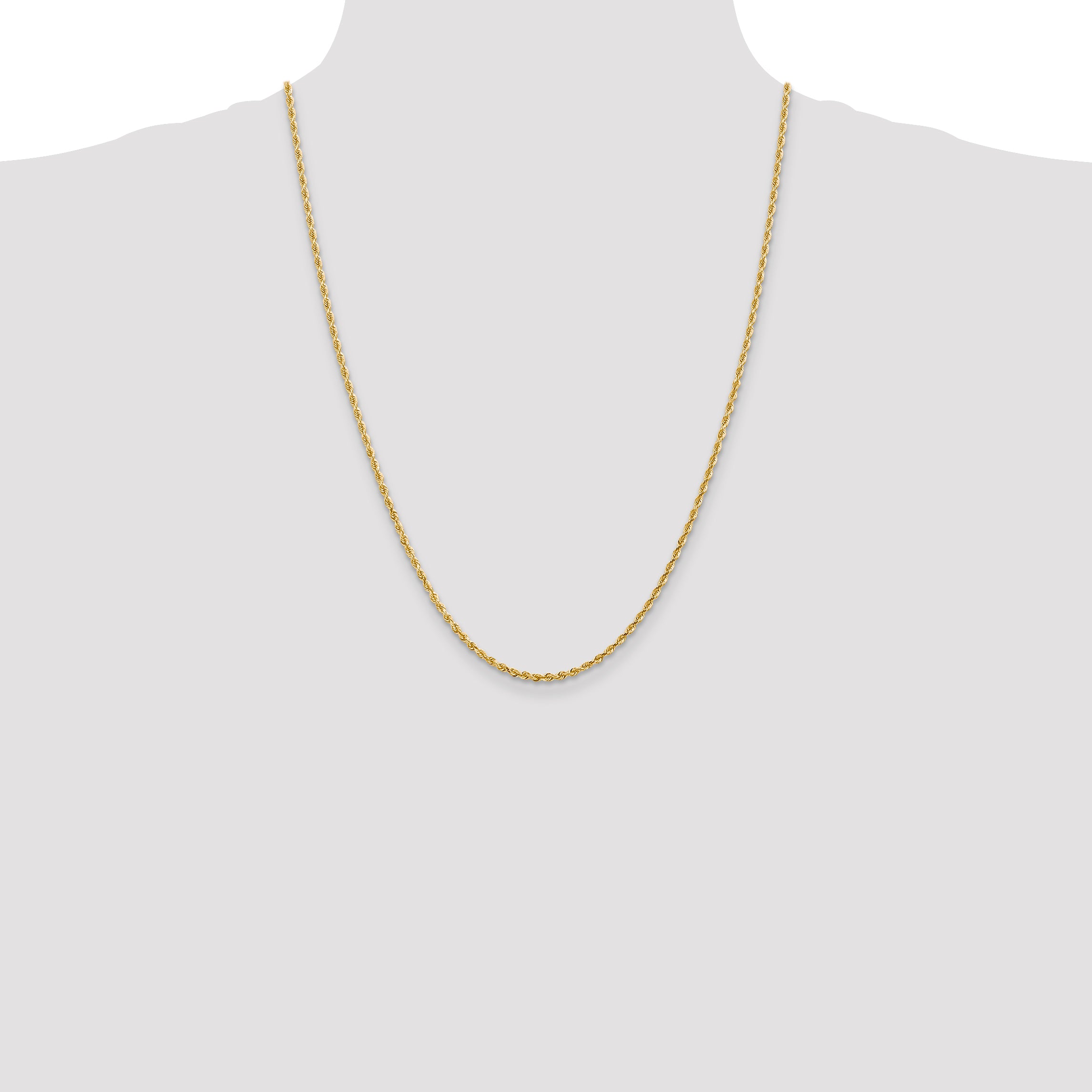 14K 10 Inch 2.25mm Diamond-cut Quadruple Rope Lobster Clasp Anklet QTR018