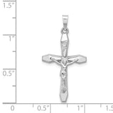 14k White Gold Polished INRI Crucifix Pendant XR1638