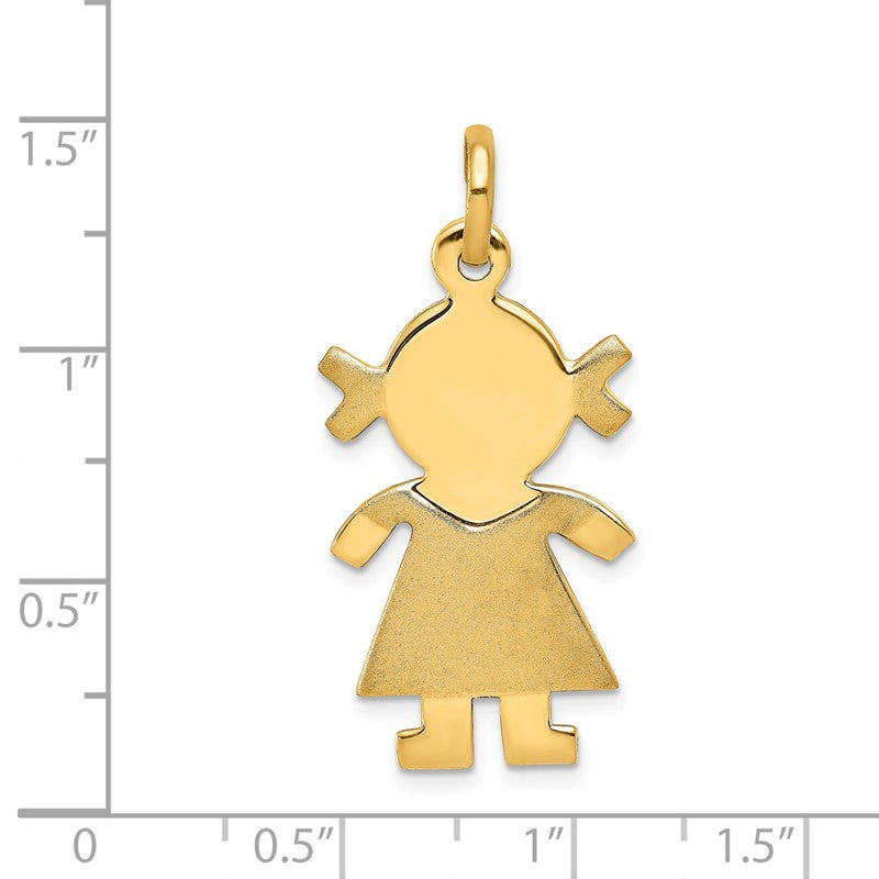 14k Satin Girl Charm K163