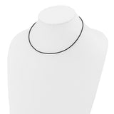 14k White Gold Clasp 1.5mm 16 inch Black Leather Cord Necklace XG251