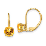 14k 6mm Round Citrine Leverback Earrings XLB112CI