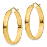 14k 4x28mm Polished Tube Hoop Earrings TA241