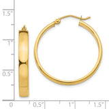 14k 4x28mm Polished Tube Hoop Earrings TA241