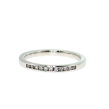 14K White Gold Channel Set Diamond Wedding Band | 0.15 CTW Round Natural Ring