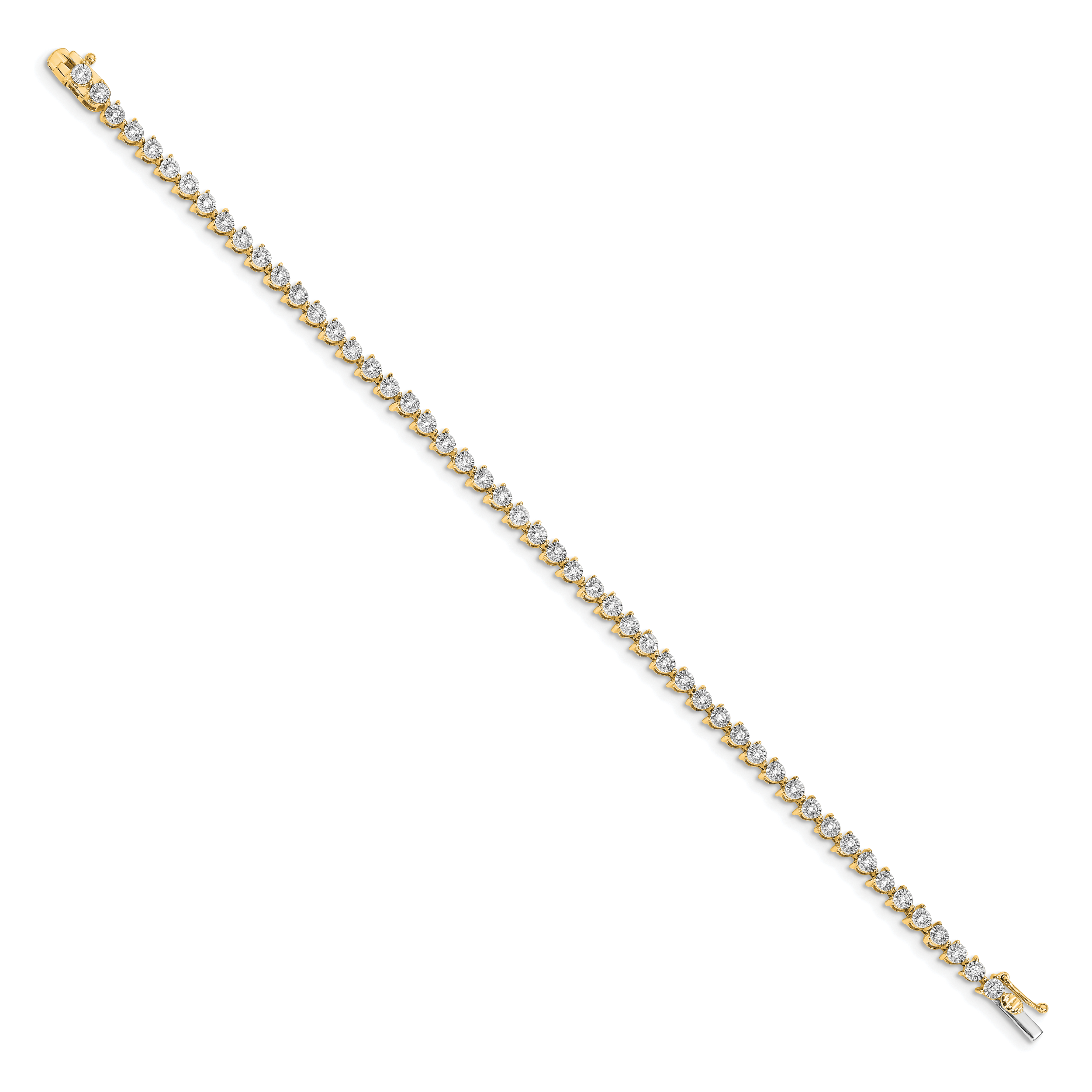 14k White Gold Complete 1 carat Diamond Illusion Setting 7 inch Tennis Bracelet BM4655