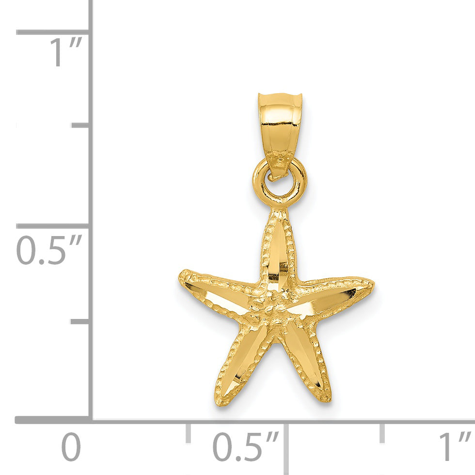 14K Diamond-cut Starfish Pendant K2948