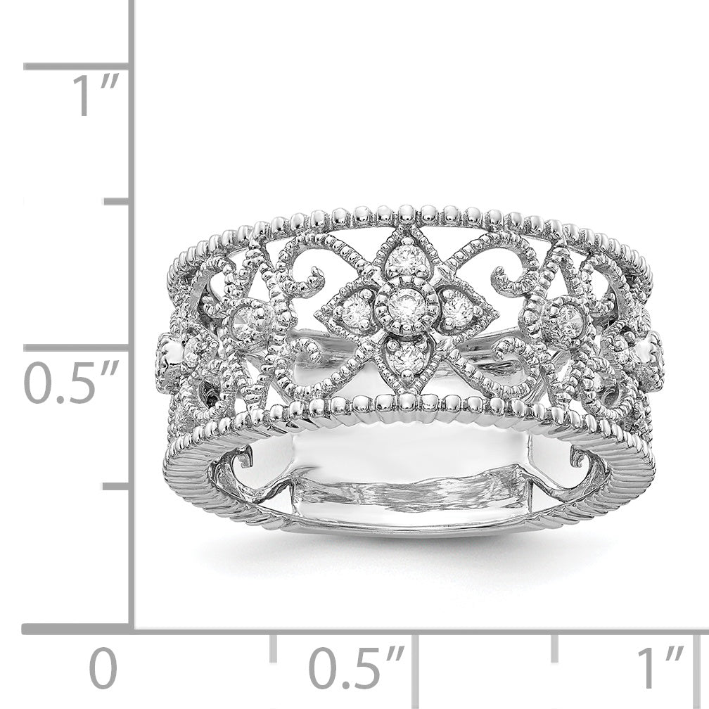 14k White Gold 1/4 carat Diamond Vintage Band RM5707
