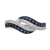 14k White Gold 1/2 carat Blue and White Diamond Swirl Ring RM5681
