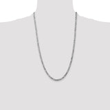 14K White Gold 26 inch 4mm Flat Figaro with Lobster Clasp Chain WFIG100