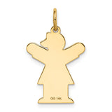 14k The Kids Small Heart Dress Girl Engravable Love Charm XK1151Y