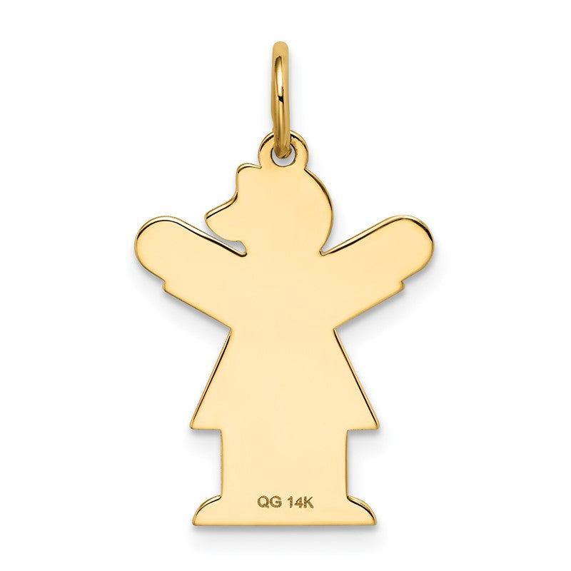 14k The Kids Small Heart Dress Girl Engravable Love Charm XK1151Y