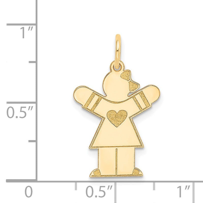14k The Kids Small Heart Dress Girl Engravable Love Charm XK1151Y