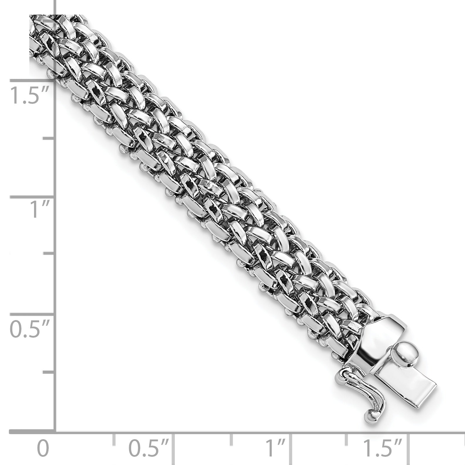 14k White Gold Polished 7mm Mesh 7.25 inch Bracelet SF601