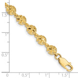 14k Polished and Textured Sand Dollar 7.25 inch Bracelet FB1495