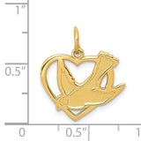 14k Dove in Heart Charm K3261
