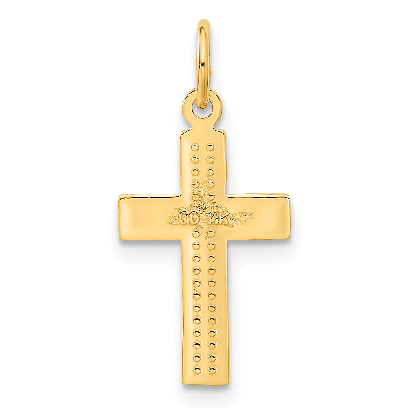 14k Small Diamond-cut Cross Pendant C1318