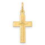 14k Small Diamond-cut Cross Pendant C1318