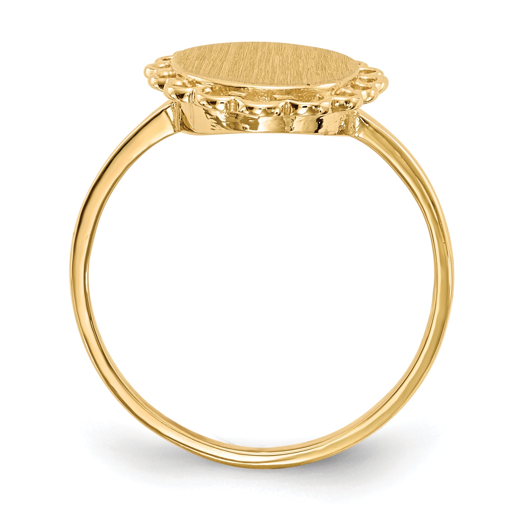 14k 8.5x9.0mm Open Back Signet Ring RS191