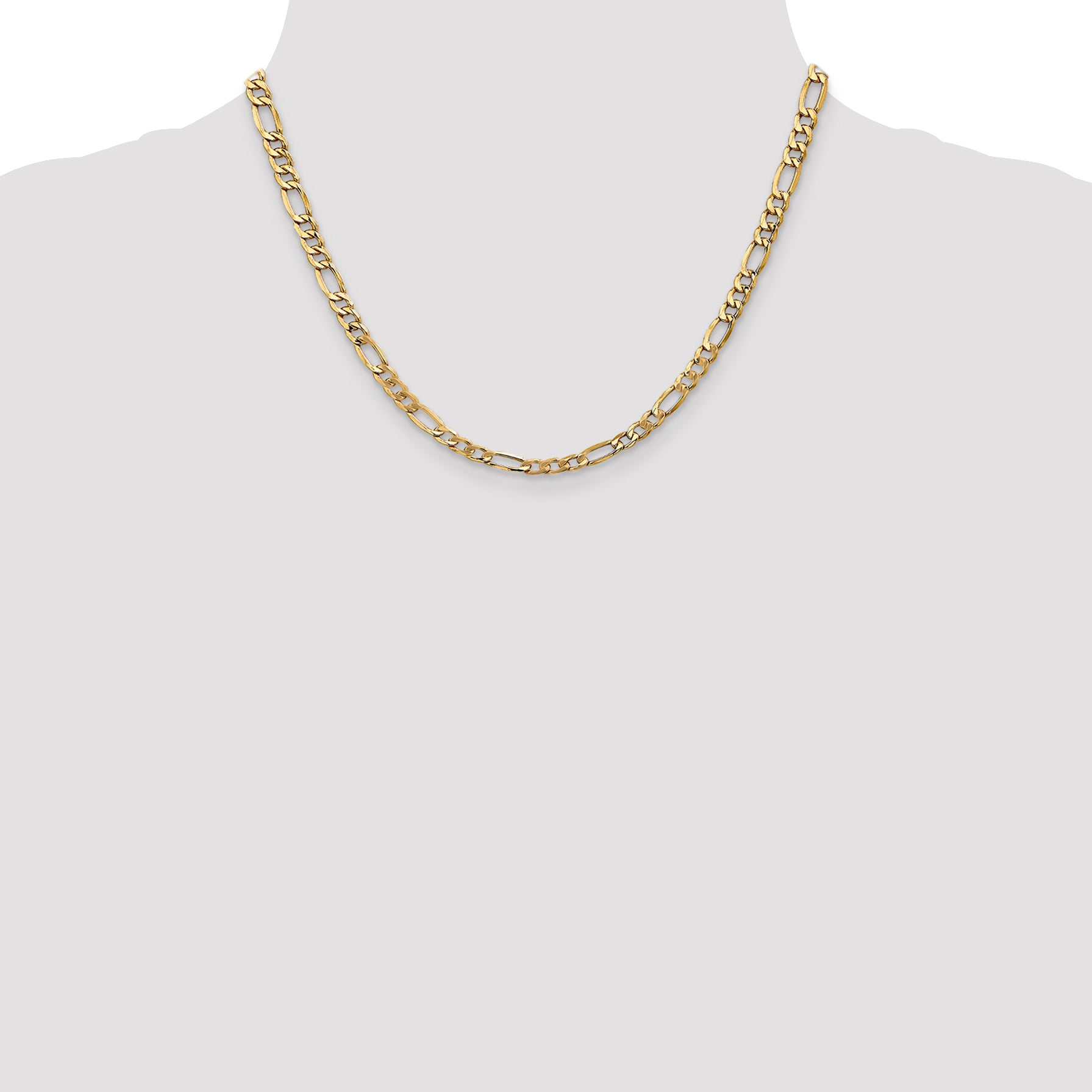 14K 26 inch 5.75mm Semi-Solid Figaro with Lobster Clasp Chain BC95