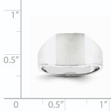 14k White Gold 10.5x11.0mm Cushion Open Back Signet Ring RS606