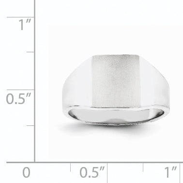 14k White Gold 10.5x11.0mm Cushion Open Back Signet Ring RS606