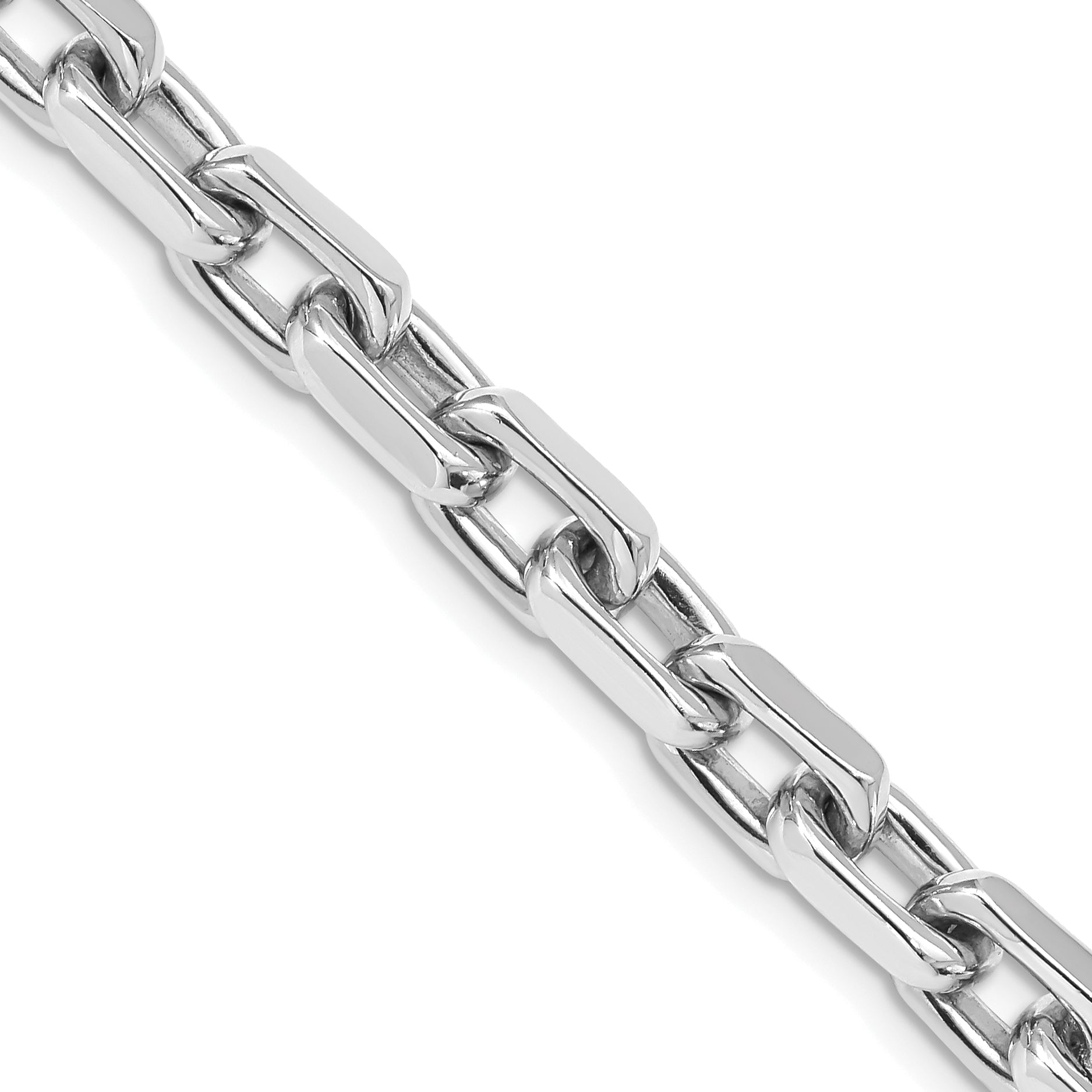 14K White Gold 20 inch 7mm Hand Polished Fancy Link with Lobster Clasp Chain WLK440