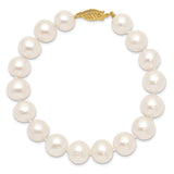 14k 10-11mm White Near-Round Freshwater Cultured Pearl 16 inch Necklace WPN100
