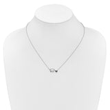 14k White Gold 1/20 carat Black Diamond Mother and Baby Bear 18 in Necklace PM3774